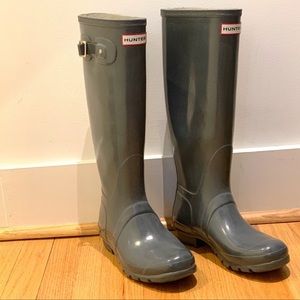 Grey Tall Hunter Boots w/matte finish